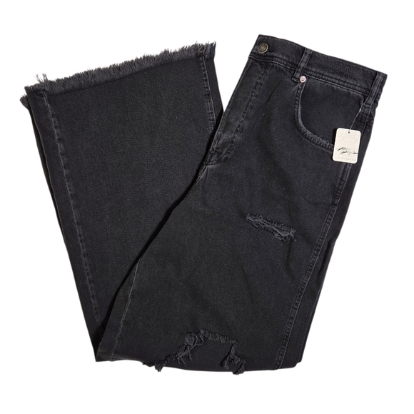 We The Free Ollie Extreme Wide Leg Distressed Denim Washed Black Size 31 NWT - Picture 15 of 15
